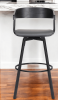 Light Gray And Brass Upholstered Fabric Dining Arm Chair