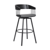Light Gray And Brass Upholstered Fabric Dining Arm Chair
