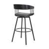Light Gray And Brass Upholstered Fabric Dining Arm Chair