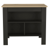 Black and Oak 41" Kitchen Island With Storage