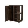 Black Rolling Bar Cart With Wine Storage