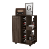 Black Rolling Bar Cart With Wine Storage