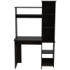 40" Black Wood Writing Desk and Bookshelf Set