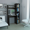40" Black Wood Writing Desk and Bookshelf Set