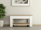 40" Oak and White Storage Bench with Flip Top