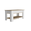 40" Oak and White Storage Bench with Flip Top