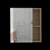 18" Natural Wood Floating Single Door Bathroom Vanity And Medicine Cabinet With Mirror