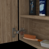 18" Natural Wood Floating Single Door Bathroom Vanity And Medicine Cabinet With Mirror