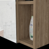 18" Natural Wood Floating Single Door Bathroom Vanity And Medicine Cabinet With Mirror