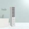 12" White Wood Freestanding Bathroom Vanity And Four Drawers