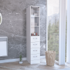 12" White Wood Freestanding Bathroom Vanity And Four Drawers