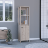 16" Light Gray Wood Freestanding Single Door Bathroom Vanity