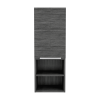12" Smoky Black Wood Floating Single Door Bathroom Vanity And Medicine Cabinet