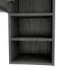 12" Smoky Black Wood Floating Single Door Bathroom Vanity And Medicine Cabinet