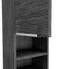 12" Smoky Black Wood Floating Single Door Bathroom Vanity And Medicine Cabinet