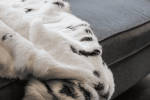 50" X 60" Black And White Rabbit Fur Plush Throw Blanket