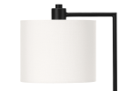 19" Black Metal Round USB Table Lamp With Ivory Drum Shade