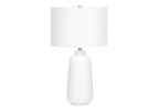 26" Cream Ceramic Cylinder Table Lamp With Cream Drum Shade