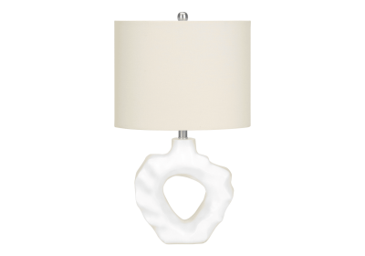 25" Cream Novelty Table Lamp With Cream Drum Shade