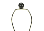 23" Black Rattan Round Table Lamp With Ivory Drum Shade