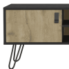 48" Beige and Black Cabinet Open And Enclosed Storage TV Stand