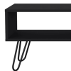 41" Black and Oak Wood and Metal Coffee Table With Drawer And Shelf
