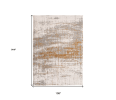 9' X 13' Gray and Gold Abstract Non Skid Area Rug