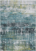 9' X 13' Blue and Green Abstract Non Skid Area Rug