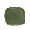 18" Moss Green And Natural Cotton And Jute Cube Pouf Ottoman