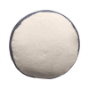 18" Natural And Navy Blue Jute Blend Cylinder Striped Pouf Ottoman