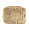 18" Natural Jute Blend Cube Quatrefoil Pouf Ottoman