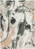 8' X 11' Gray and Orange Abstract Non Skid Area Rug