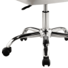White and Silver Faux Leather Adjustable Height Swivel Rolling Office Chair