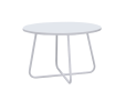 28" White Wood And Metal Round Cross Legs Coffee Table