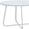 28" White Wood And Metal Round Cross Legs Coffee Table