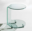 Clear Glass Round End Table With Shelf