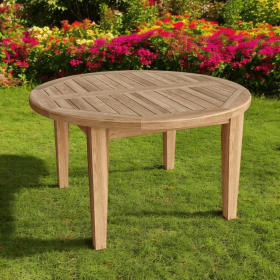 35" Natural Rounded Solid Wood Outdoor Coffee Table