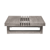 33" Gray Solid Wood Outdoor Coffee Table