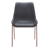 Set of Two Black and Brown Upholstered Faux Leather Dining Side Chairs