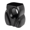 16" Black Solid Wood Abstract Figurine End Table