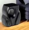16" Black Solid Wood Abstract Figurine End Table