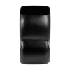 16" Black Solid Wood Abstract Figurine End Table