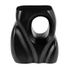 16" Black Solid Wood Abstract Figurine End Table