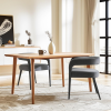 Set of Two Dark Gray Upholstered Linen Open Back Dining Side Chairs
