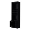 71" Black Wood Bar Cabinet With Two Doors
