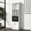 71" White Wood Bar Cabinet With Two Doors