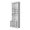 71" White Wood Bar Cabinet With Two Doors