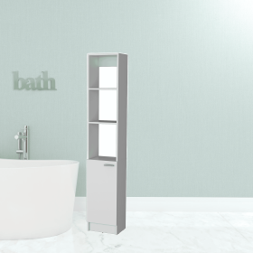 13" White Wood Freestanding Single Door Bathroom Vanity