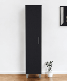 71" Black Wood Pantry Or Storage Cabinet