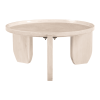 30" Natural Genuine Marble and Marble Round Coffee Table